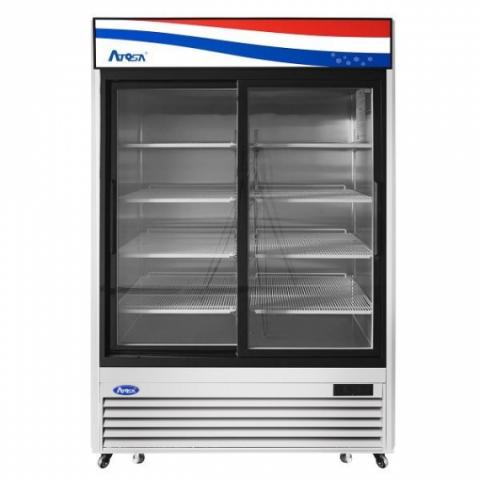 Atosa USA MCF8709GR 54" Two Section Merchandiser Refrigerator with Glass  Door, 44.9 cu. ft.