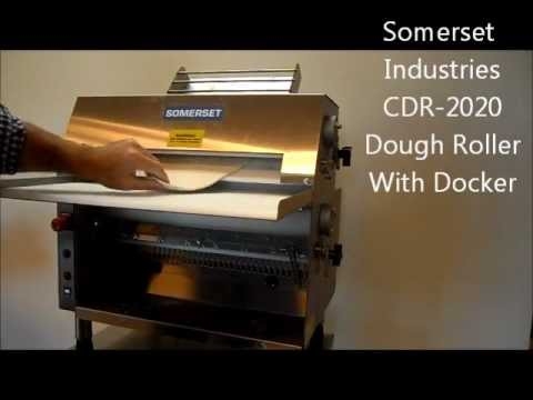 Somerset CDR-500 Stainless Steel Manual Countertop Dough Sheeter with 3.5 x 20 Synthetic Non-Stick Rollers - 115V, 3/4 HP