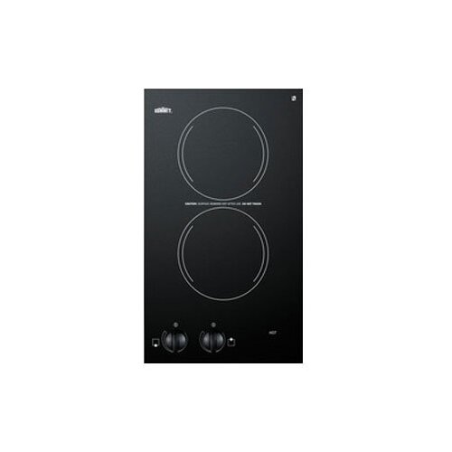 Summit CR2110 12" Electric Radiant Cooktop with Manual Controls, 2 Burners